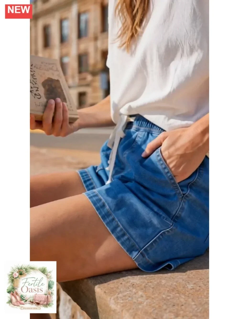Baggy High Waisted Jean Shorts Summer Wide Leg Jorts Drawstring Denim